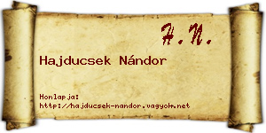 Hajducsek Nándor névjegykártya