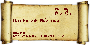 Hajducsek Nándor névjegykártya