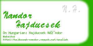 nandor hajducsek business card